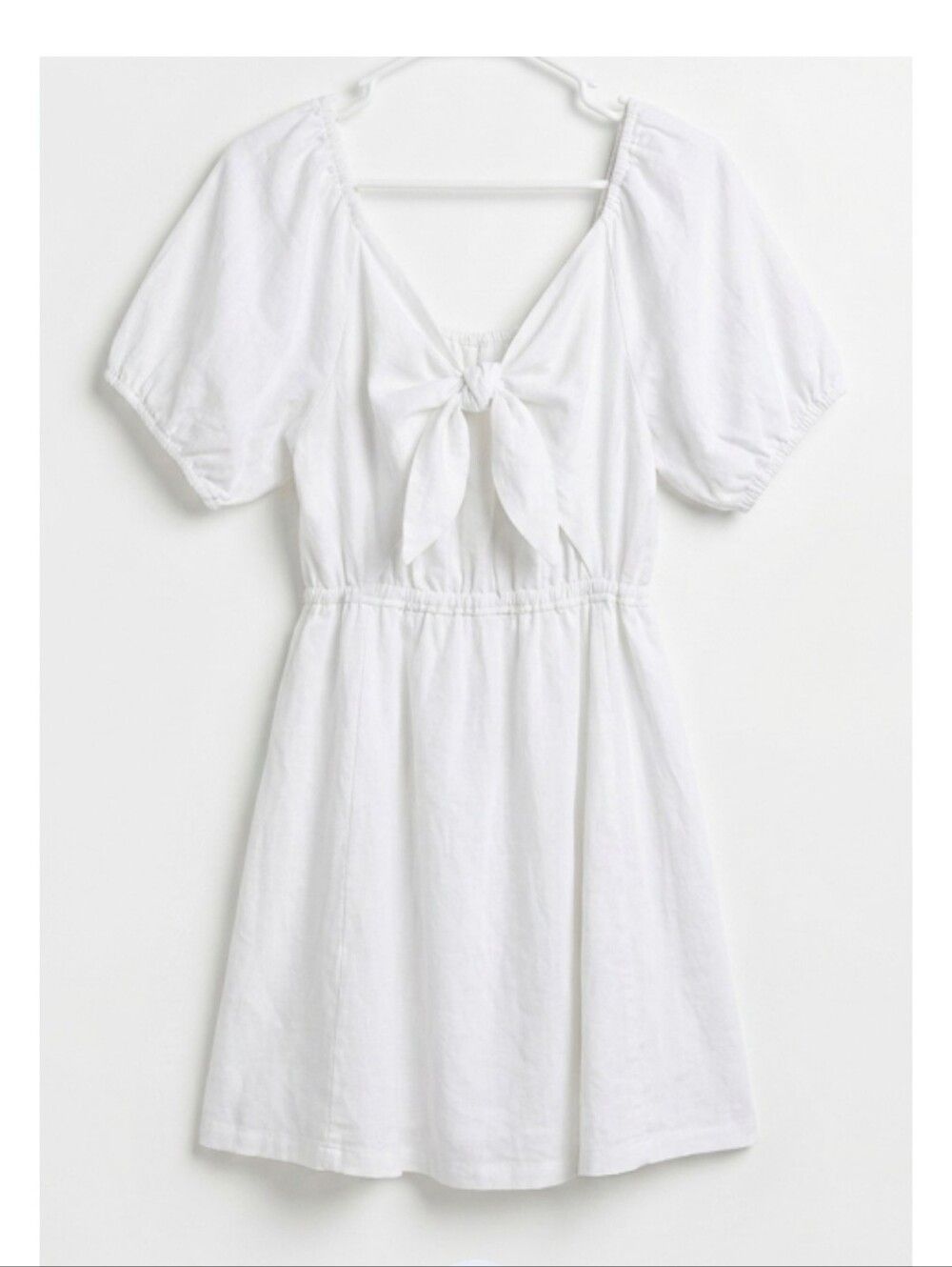 Old Navy Dress Size XXL White Puff Sleeve Tie Back Cut-Out Mini Swing Size XL - Picture 4 of 8
